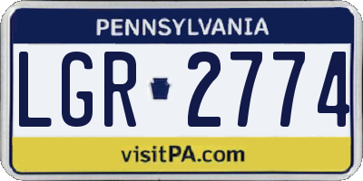 PA license plate LGR2774