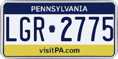 PA license plate LGR2775