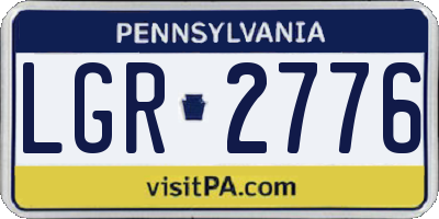 PA license plate LGR2776