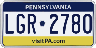 PA license plate LGR2780
