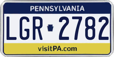 PA license plate LGR2782