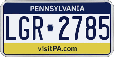 PA license plate LGR2785