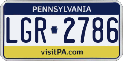 PA license plate LGR2786