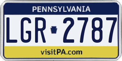 PA license plate LGR2787
