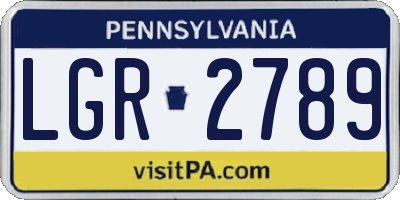 PA license plate LGR2789