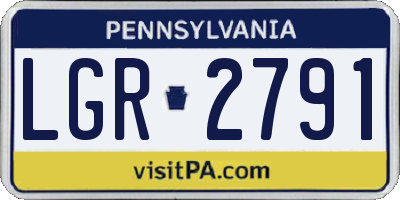 PA license plate LGR2791