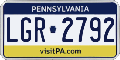 PA license plate LGR2792