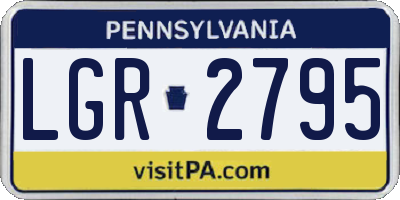 PA license plate LGR2795