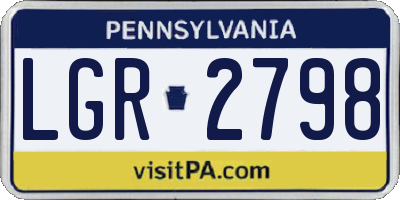 PA license plate LGR2798