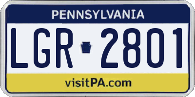PA license plate LGR2801