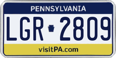 PA license plate LGR2809