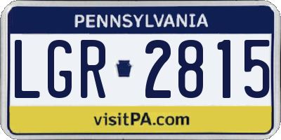 PA license plate LGR2815