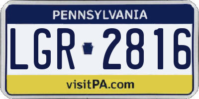 PA license plate LGR2816