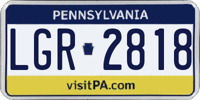PA license plate LGR2818