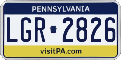 PA license plate LGR2826