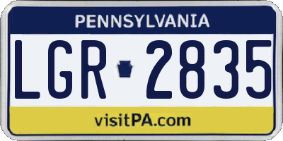 PA license plate LGR2835