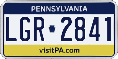 PA license plate LGR2841