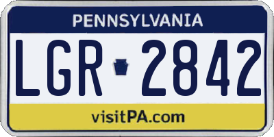 PA license plate LGR2842