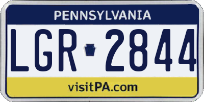 PA license plate LGR2844