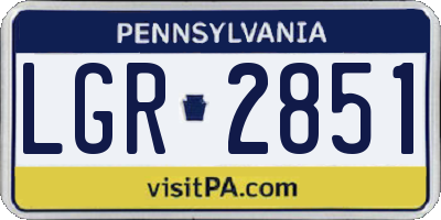 PA license plate LGR2851