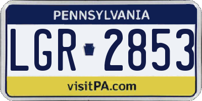 PA license plate LGR2853