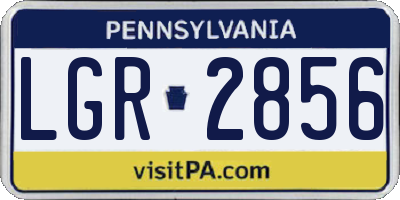 PA license plate LGR2856