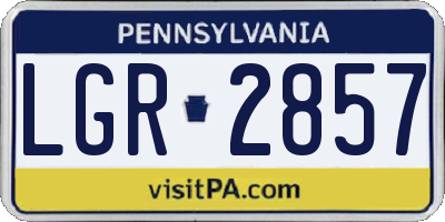 PA license plate LGR2857