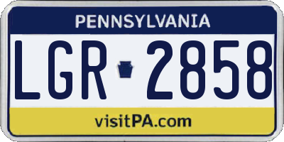 PA license plate LGR2858