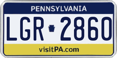 PA license plate LGR2860