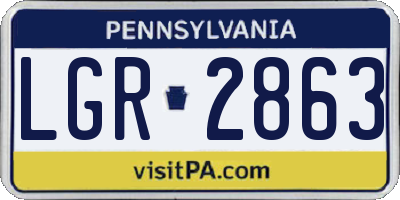 PA license plate LGR2863