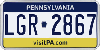PA license plate LGR2867