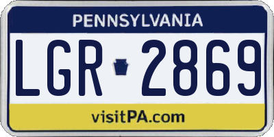 PA license plate LGR2869