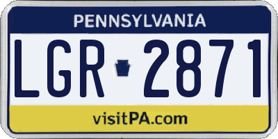 PA license plate LGR2871