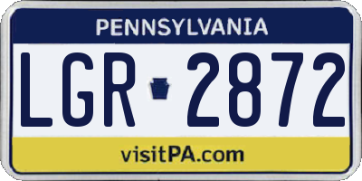 PA license plate LGR2872