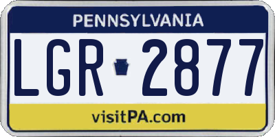 PA license plate LGR2877