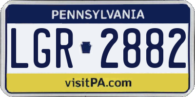 PA license plate LGR2882