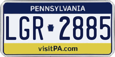 PA license plate LGR2885