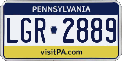 PA license plate LGR2889