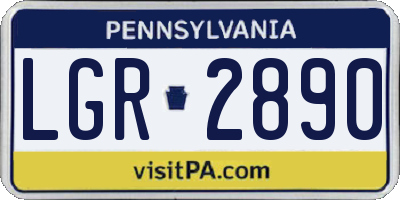 PA license plate LGR2890