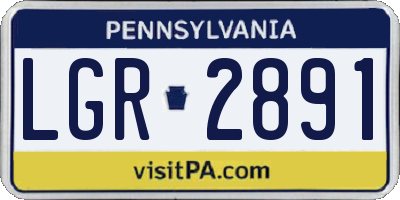 PA license plate LGR2891