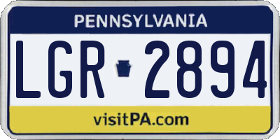 PA license plate LGR2894