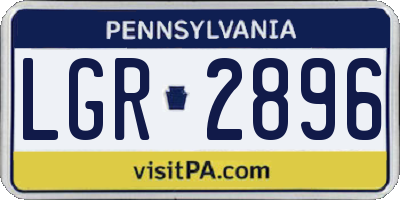PA license plate LGR2896