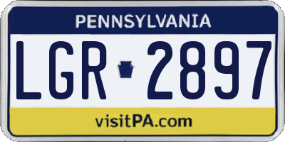 PA license plate LGR2897