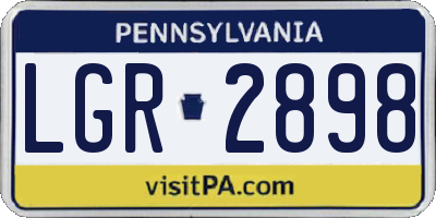 PA license plate LGR2898
