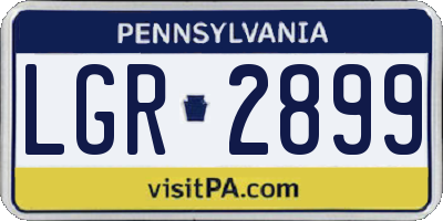 PA license plate LGR2899