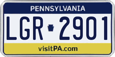 PA license plate LGR2901