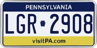 PA license plate LGR2908