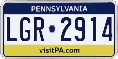PA license plate LGR2914