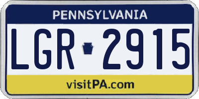 PA license plate LGR2915
