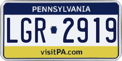 PA license plate LGR2919